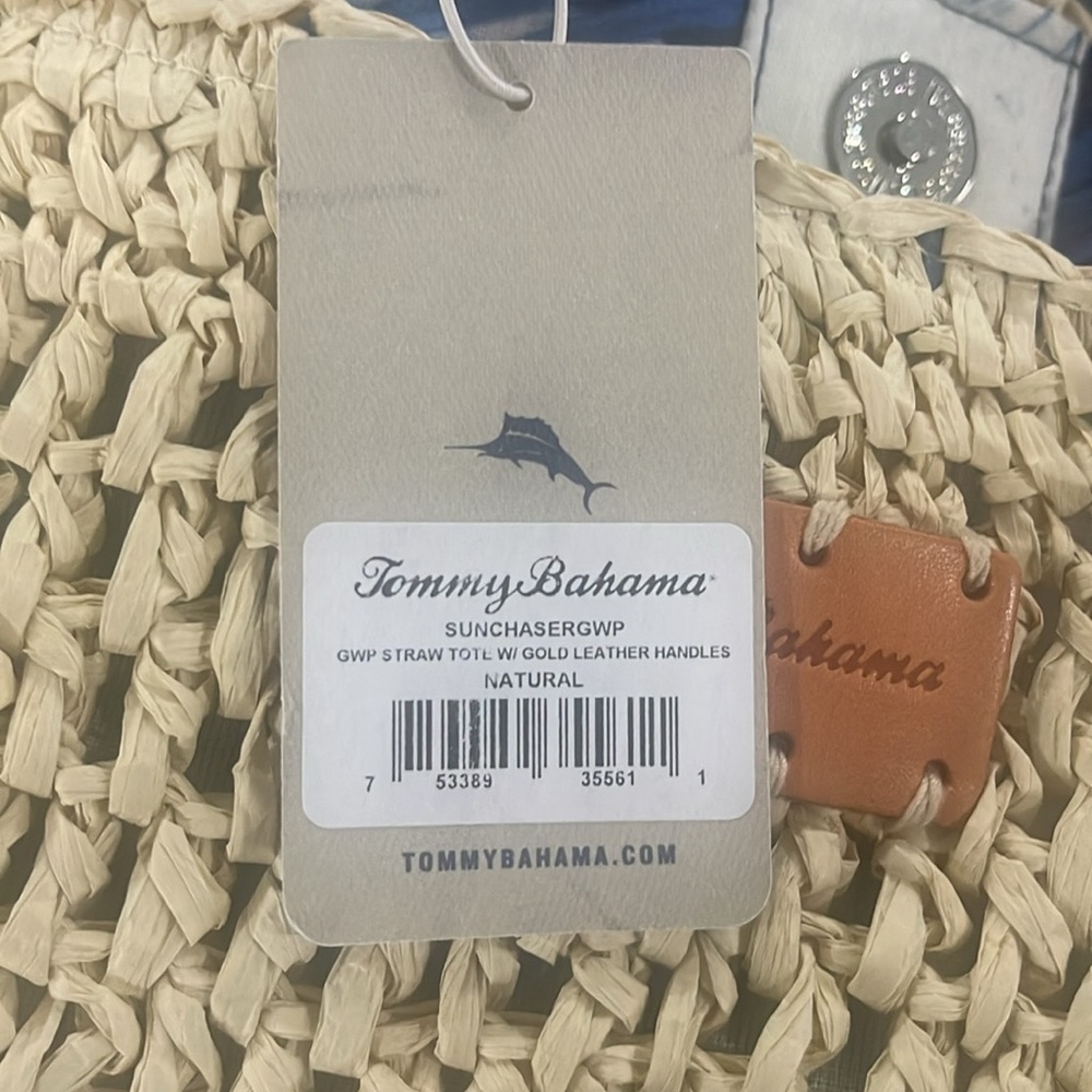 Woven Tommy Bahama Tan Tote Bag - Picture 6 of 6